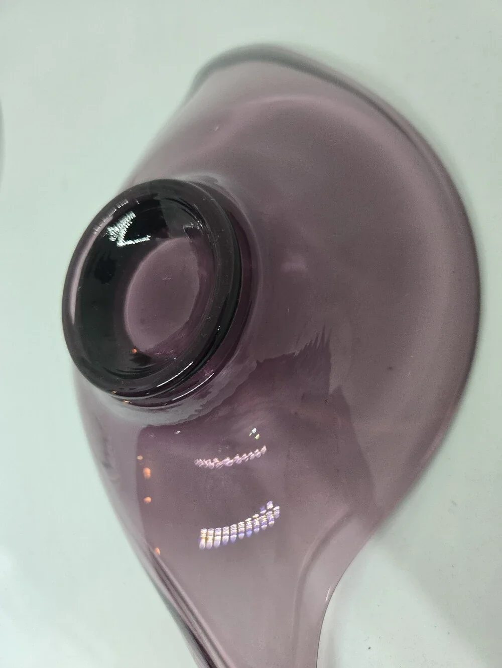 Vtg Viking Amethyst Epic Glass Console Bowl MCM